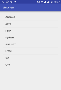 android studio listview attributes